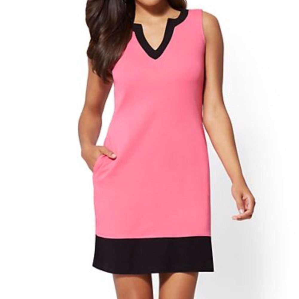 COTTON COLORBLOCK SHIFT DRESS New York and Company